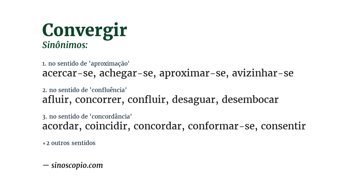 Sinônimo de convergir