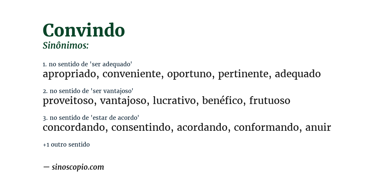 Sinônimo de convindo