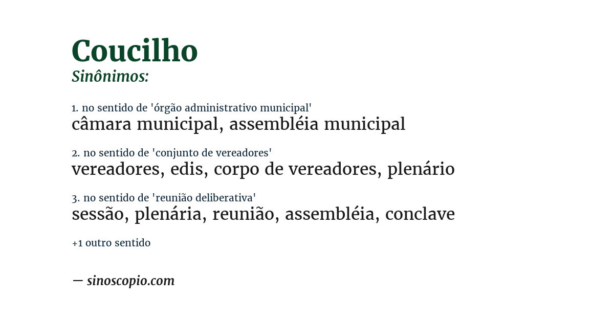 Sinônimo de coucilho