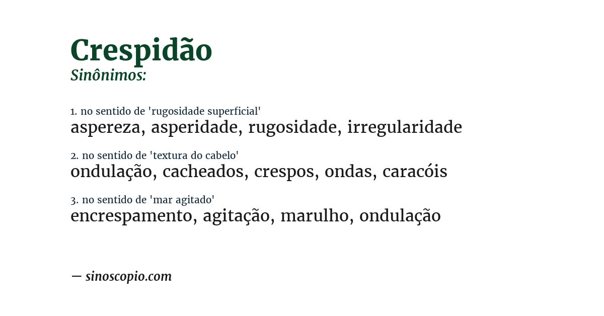 Sinônimo de crespidão
