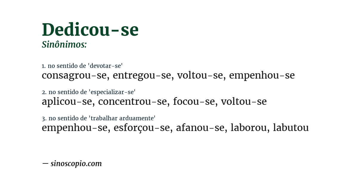 Sinônimo de dedicou-se