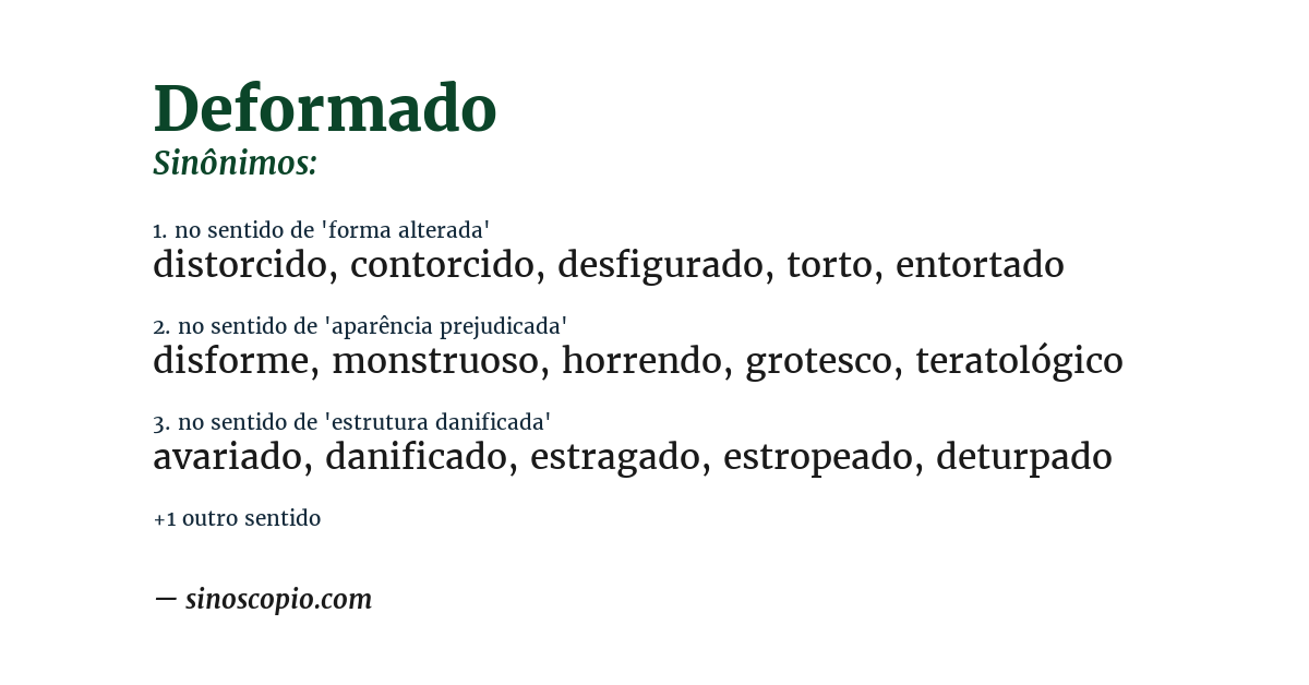 Sinônimo de deformado