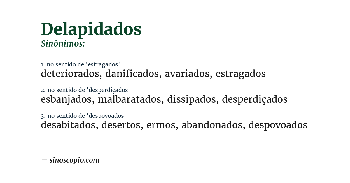 Sinônimo de delapidados