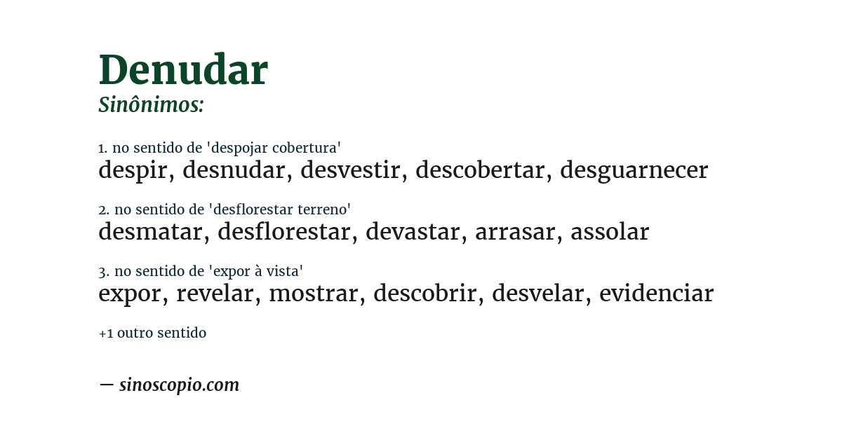 Sinônimo de denudar