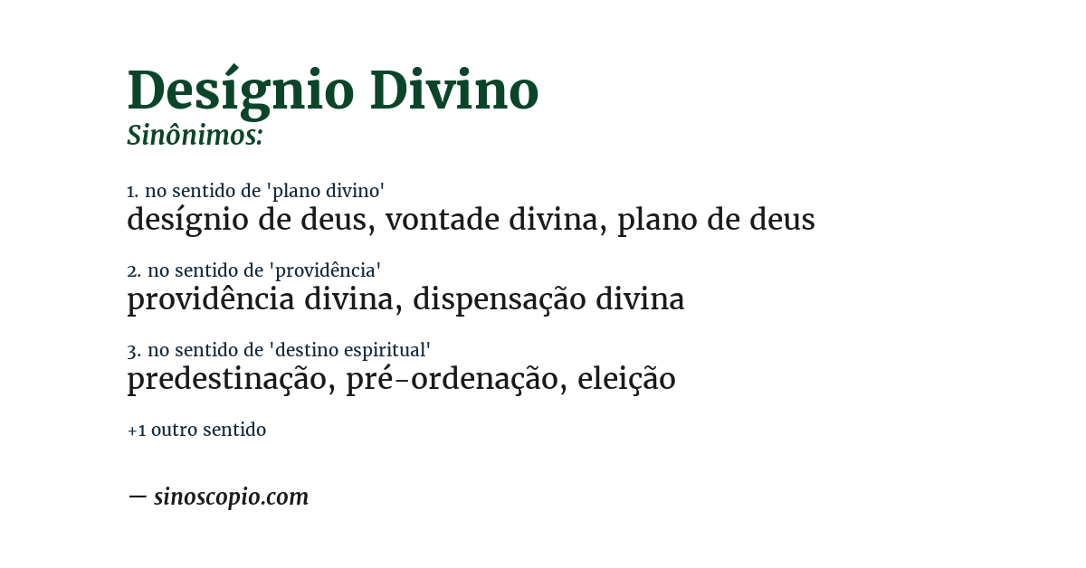Sinônimo de desígnio divino