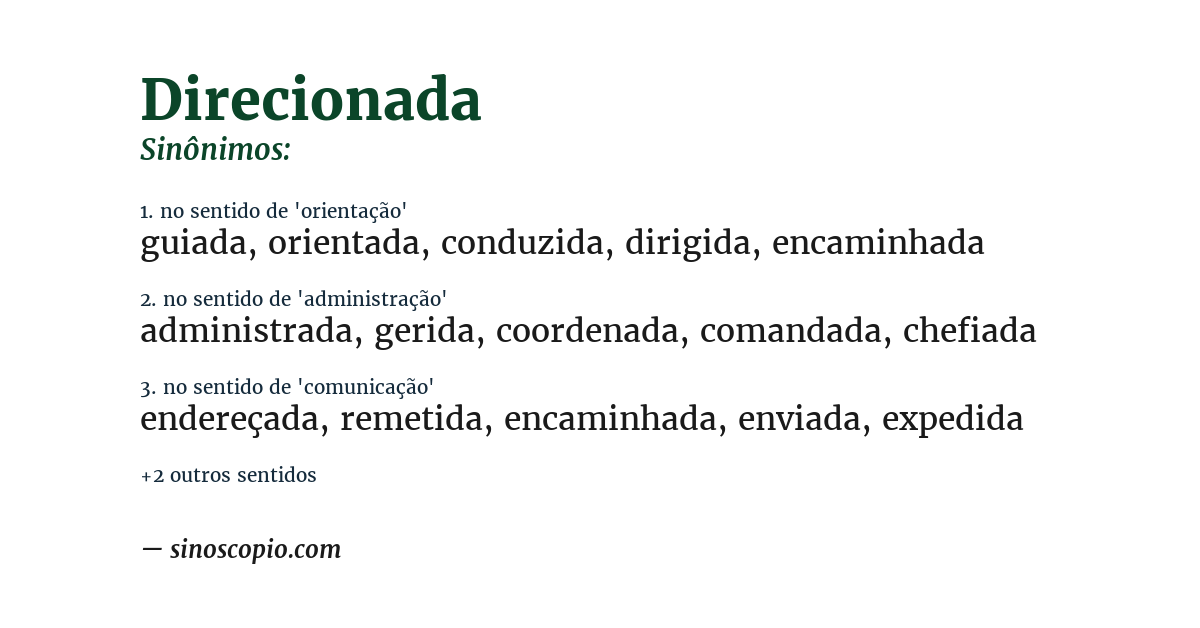 Sinônimo de direcionada