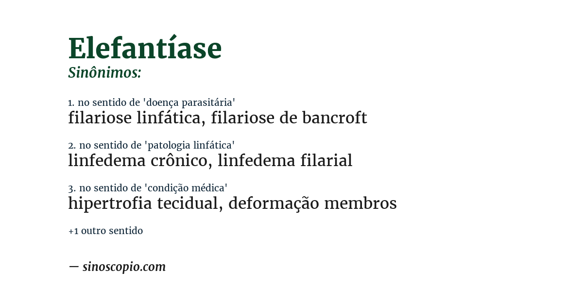 Sinônimo de elefantíase