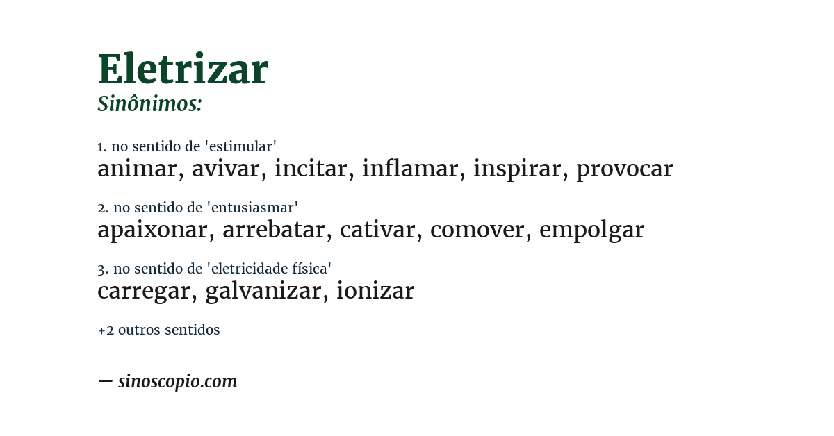 Sinônimo de eletrizar