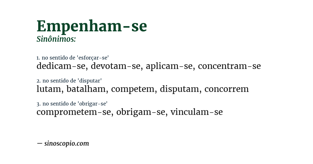Sinônimo de empenham-se