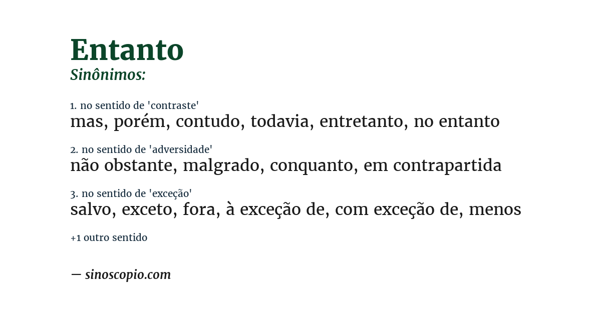 Sinônimo de entanto