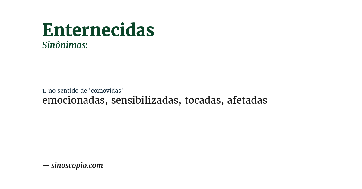 Sinônimo de enternecidas