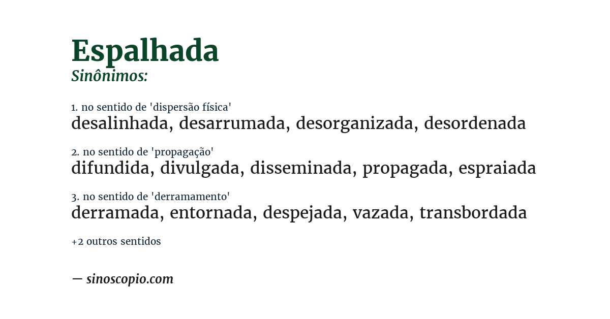 Sinônimo de espalhada
