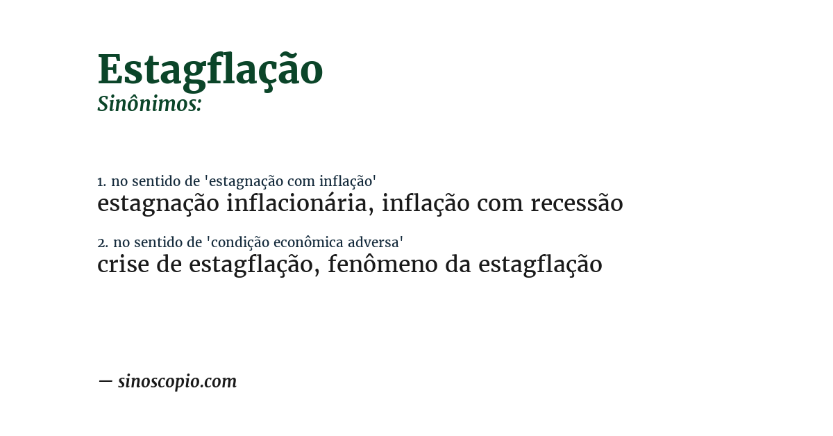 Sinônimo de estagflação