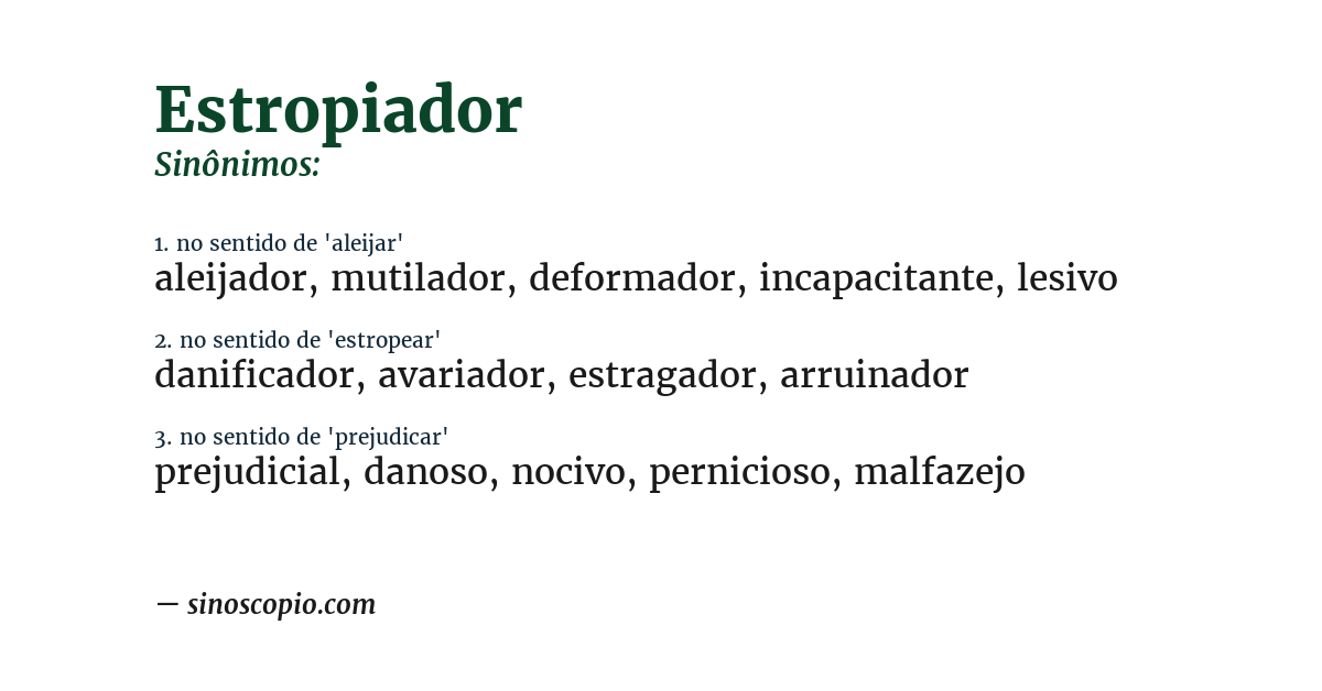 Sinônimo de estropiador