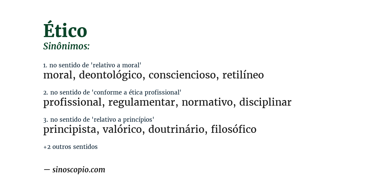 Sinônimo de ético