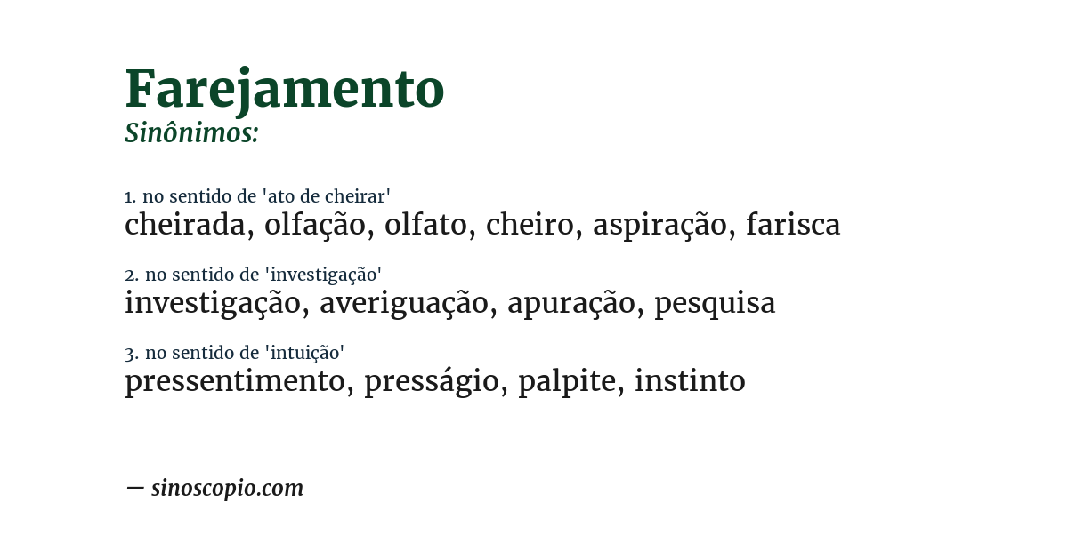 Sinônimo de farejamento