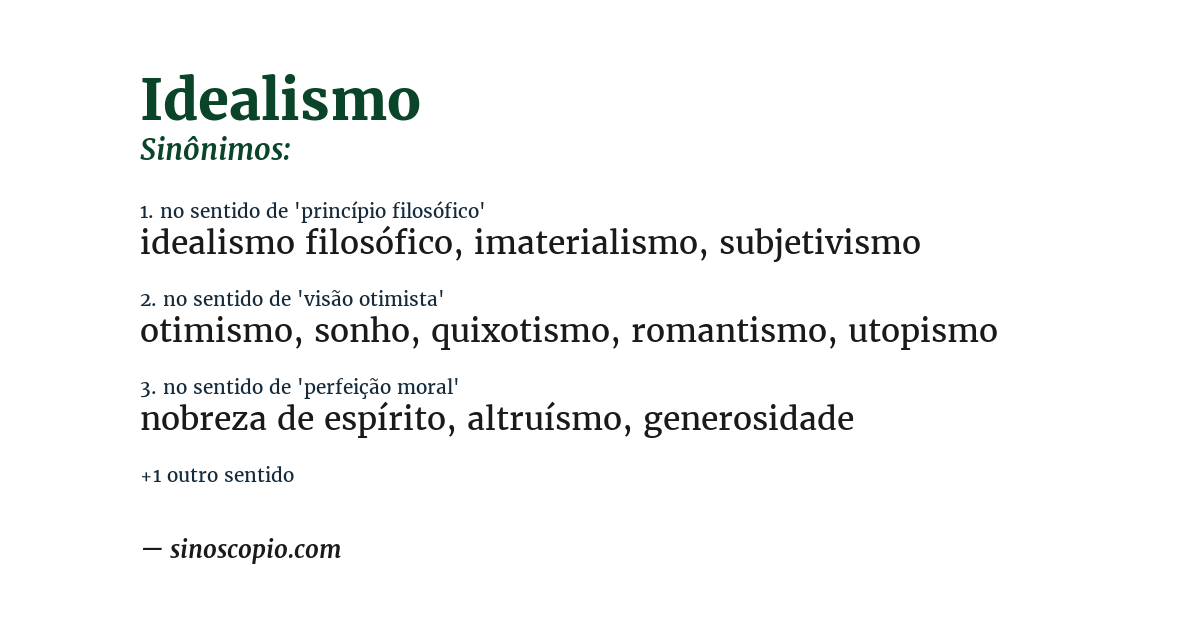 Sinônimo de idealismo