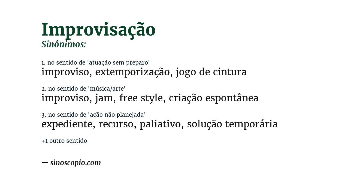 Sinônimo de improvisação