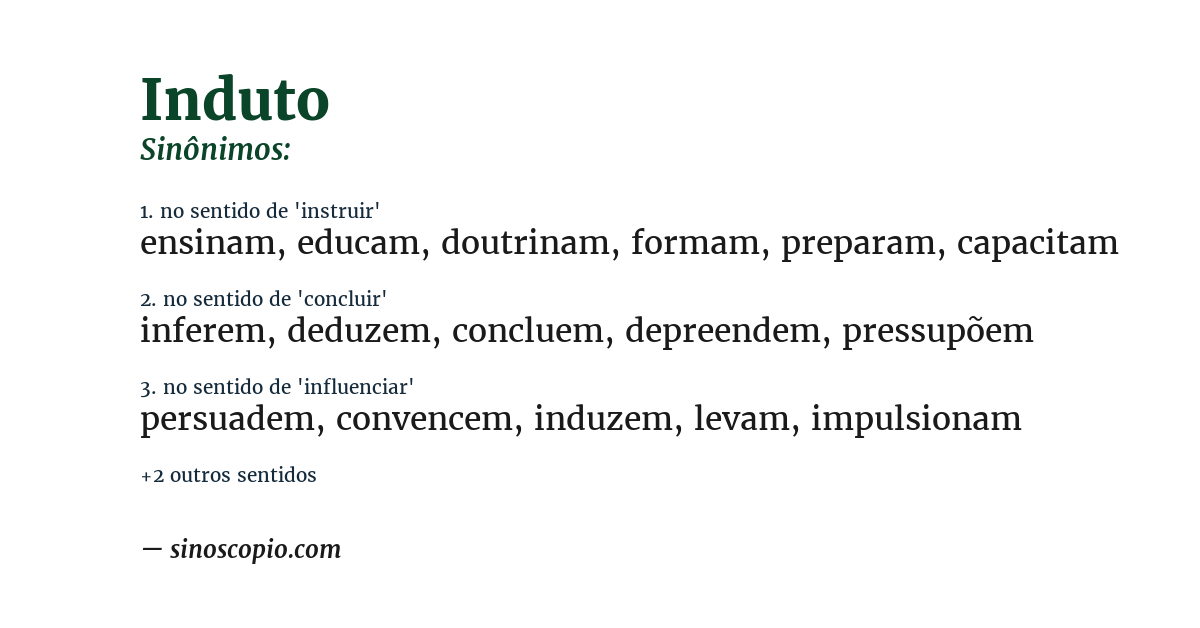 Sinônimo de induto