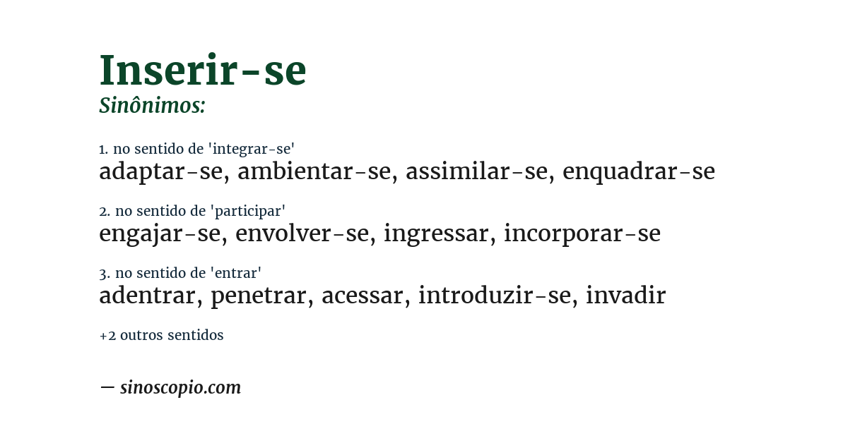 Sinônimo de inserir-se