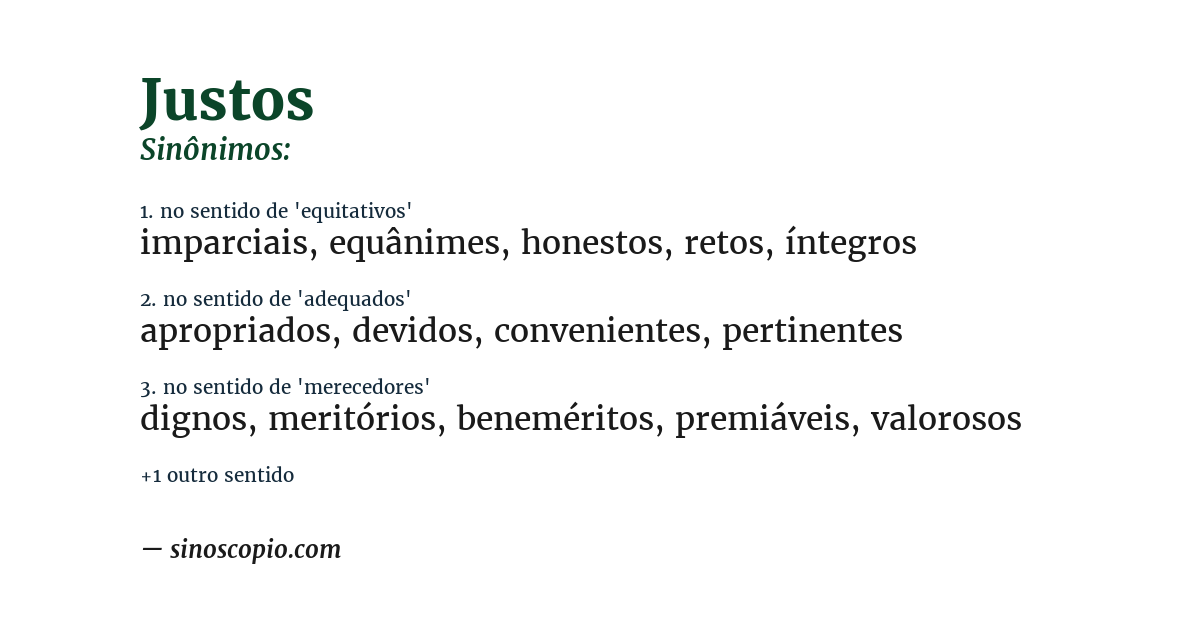 Sinônimo de justos