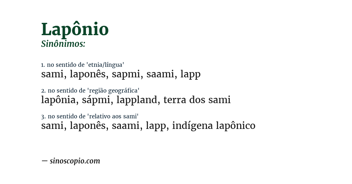 Sinônimo de lapônio