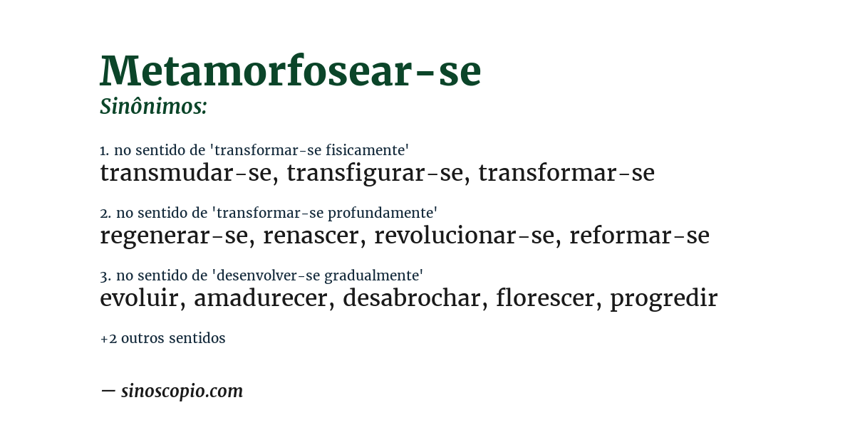 Sinônimo de metamorfosear-se