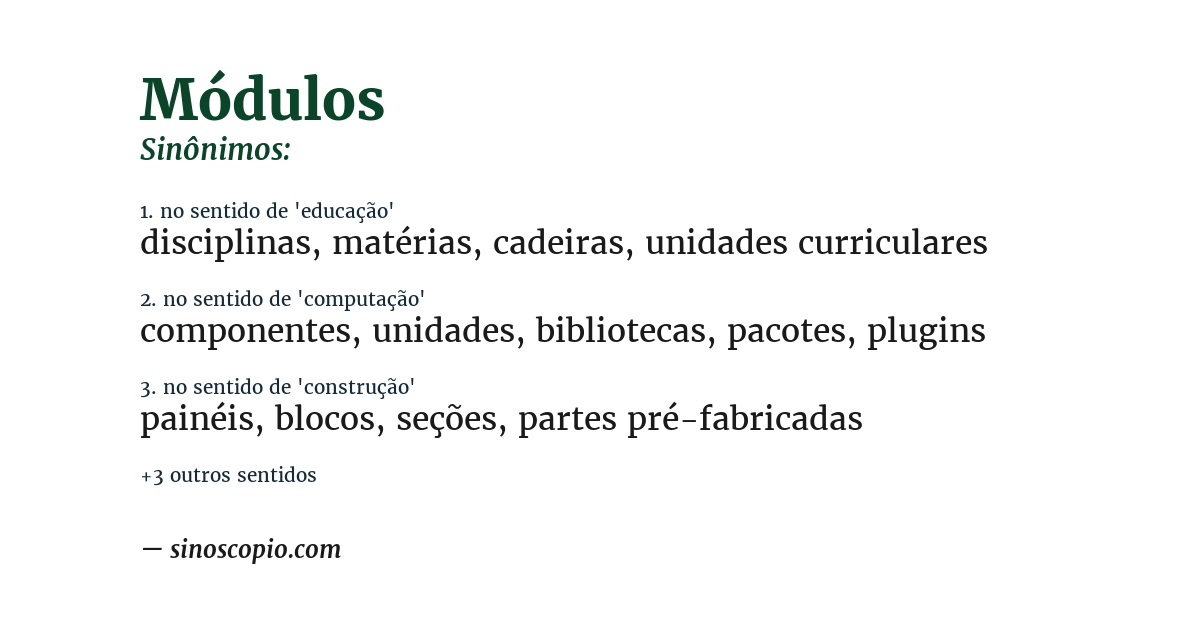 Sinônimo de módulos