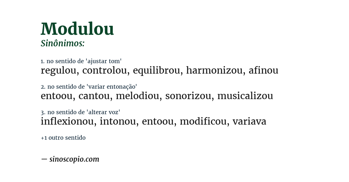 Sinônimo de modulou