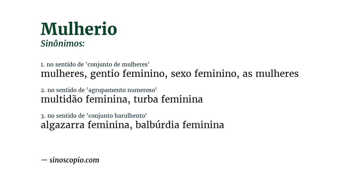 Sinônimo de mulherio