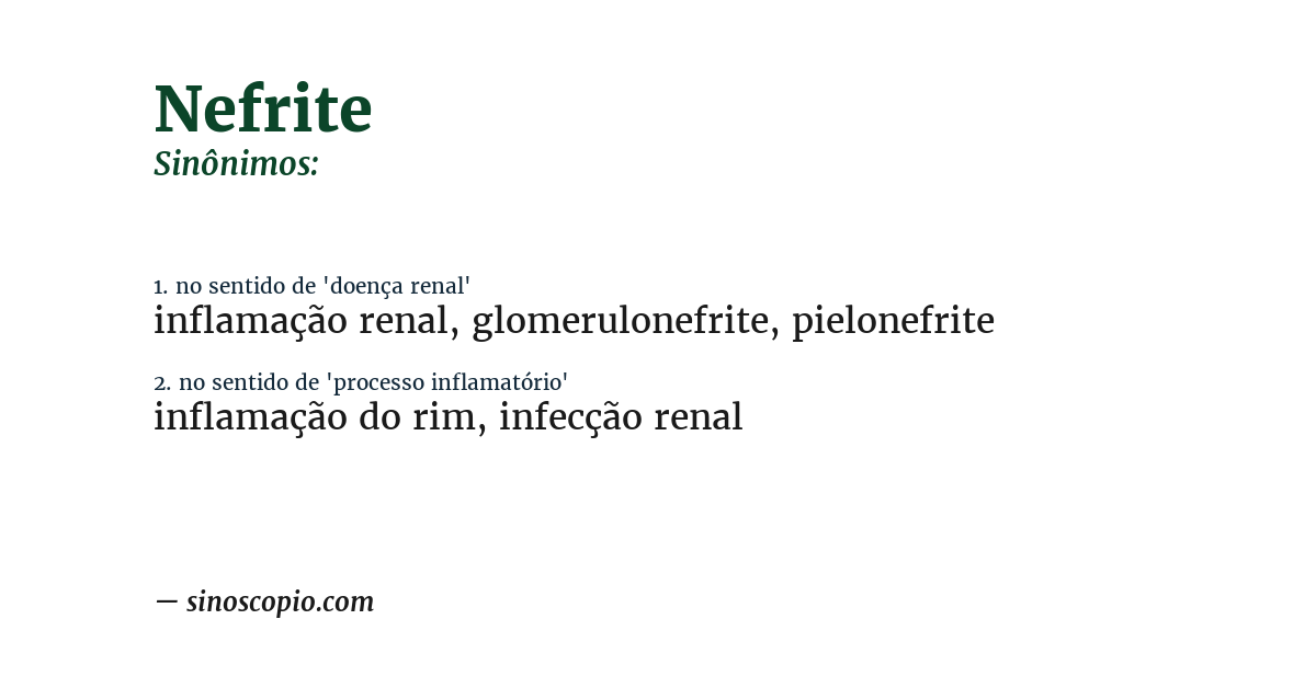 Sinônimo de nefrite