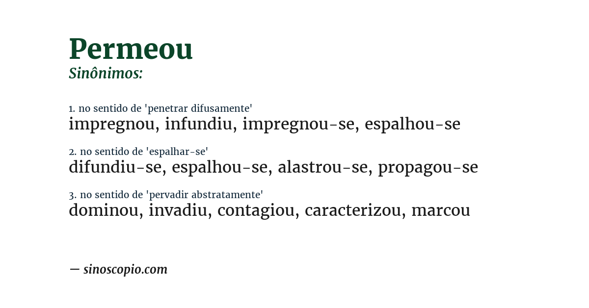 Sinônimo de permeou