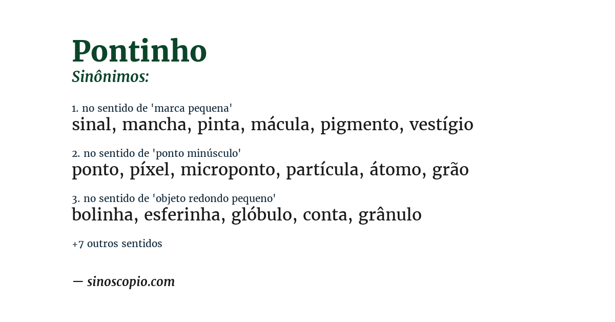 Sinônimo de pontinho