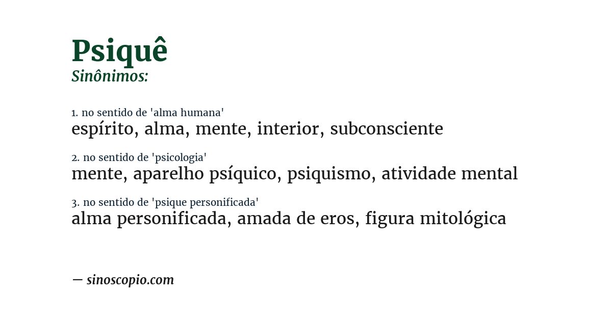 Sinônimo de psiquê