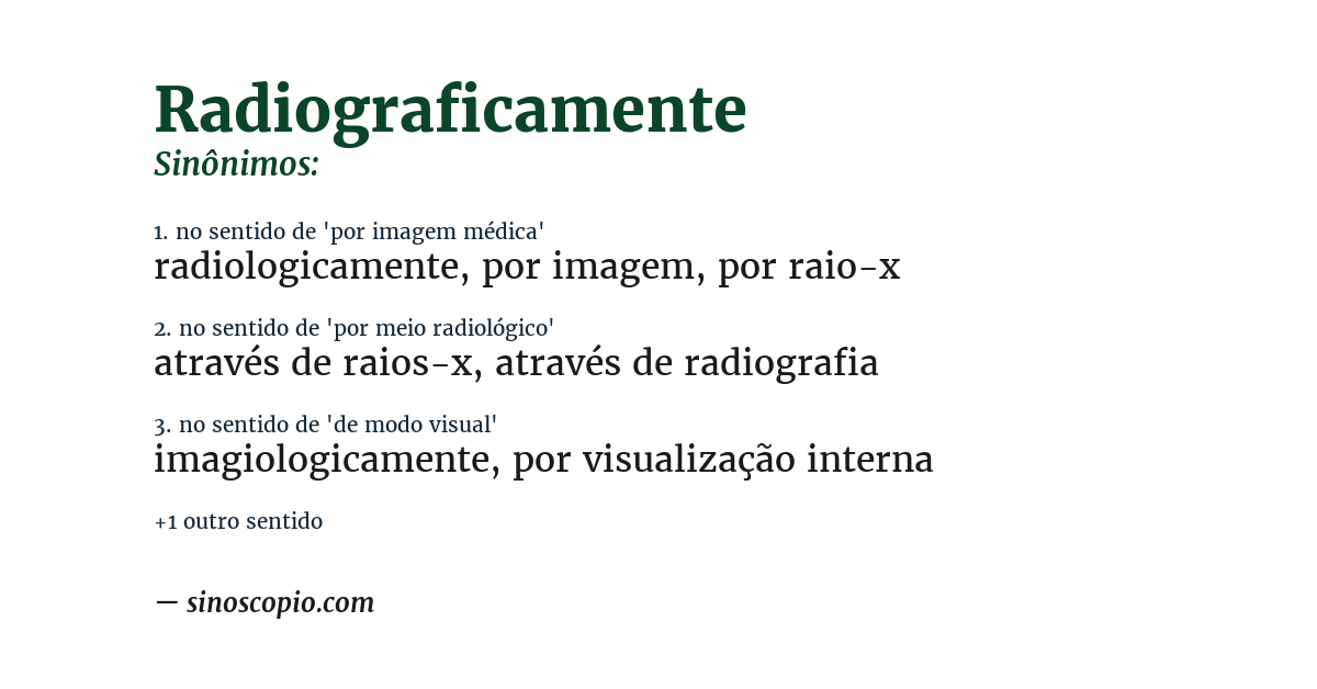 Sinônimo de radiograficamente