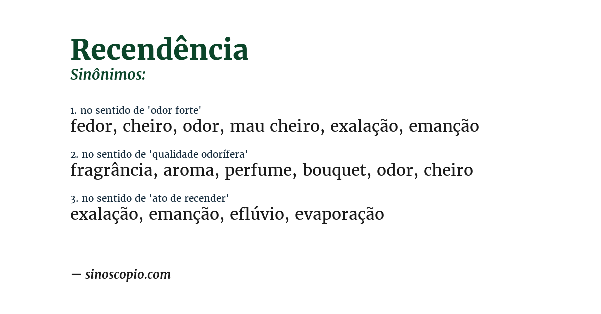 Sinônimo de recendência