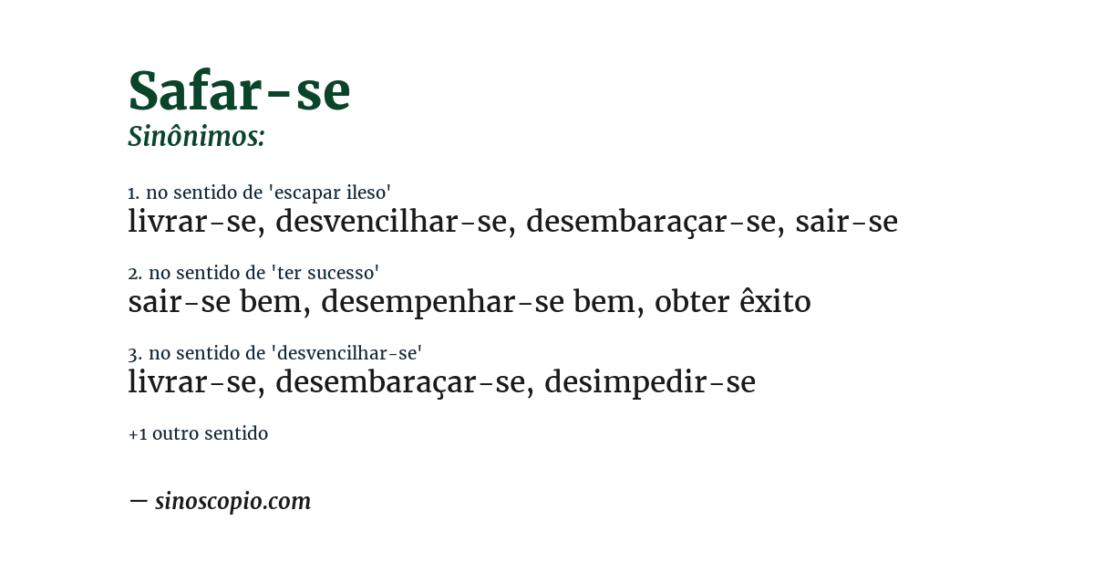 Sinônimo de safar-se