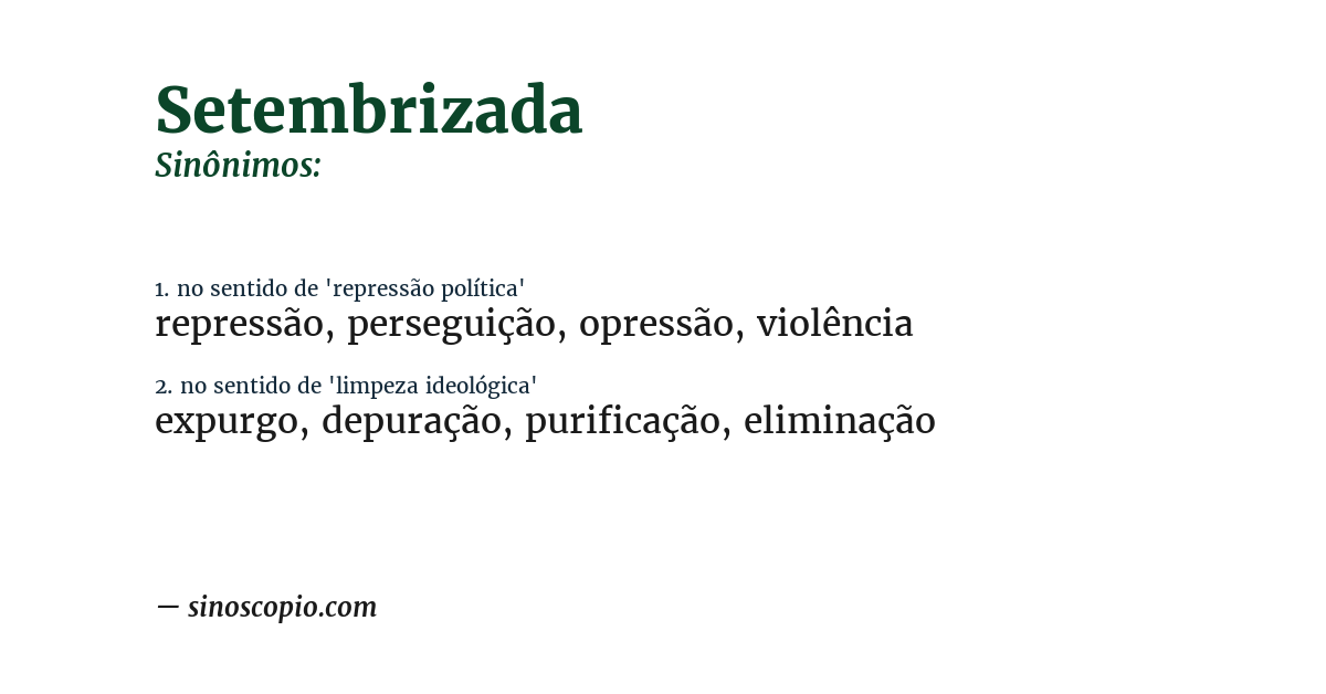 Sinônimo de setembrizada