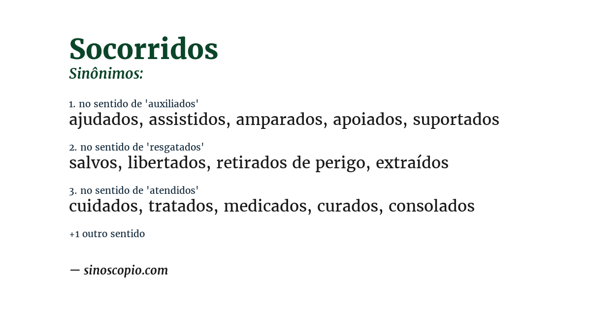 Sinônimo de socorridos