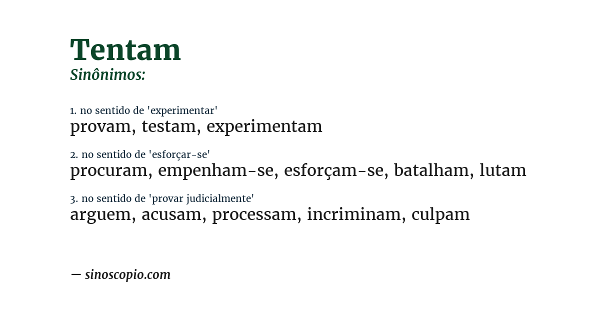 Sinônimo de tentam