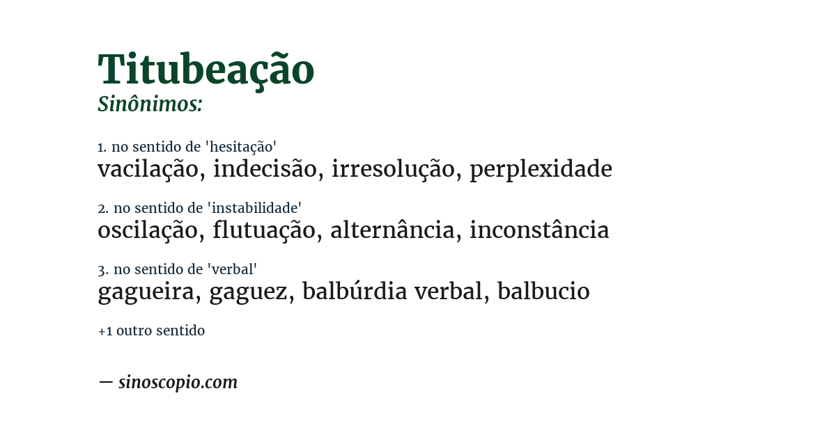 Sinônimo de titubeação