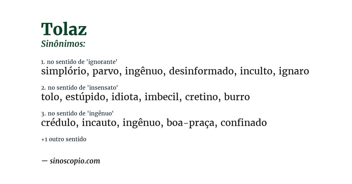 Sinônimo de tolaz