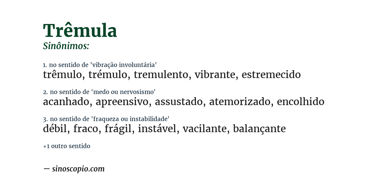Sinônimo de trêmula