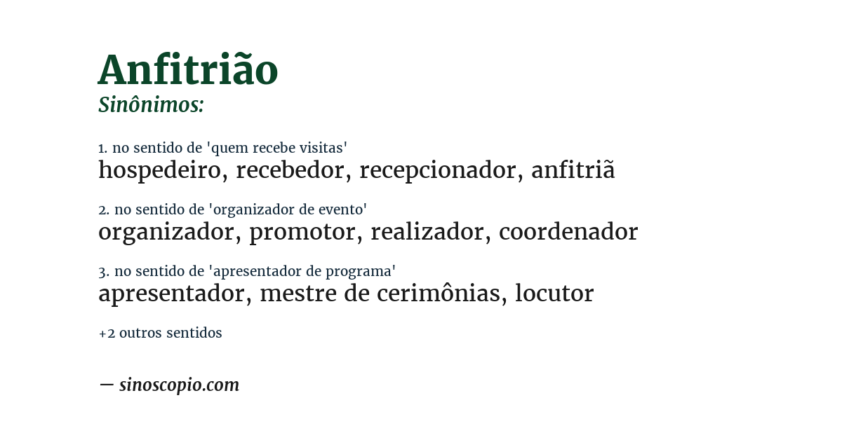 Sinônimo de anfitrião