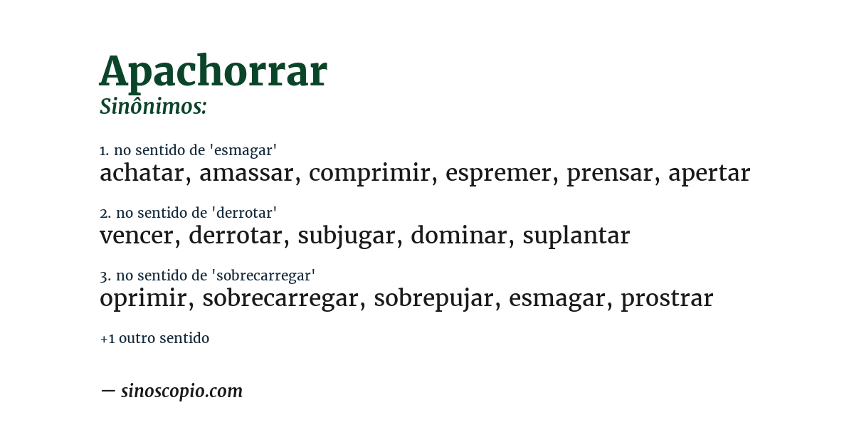 Sinônimo de apachorrar