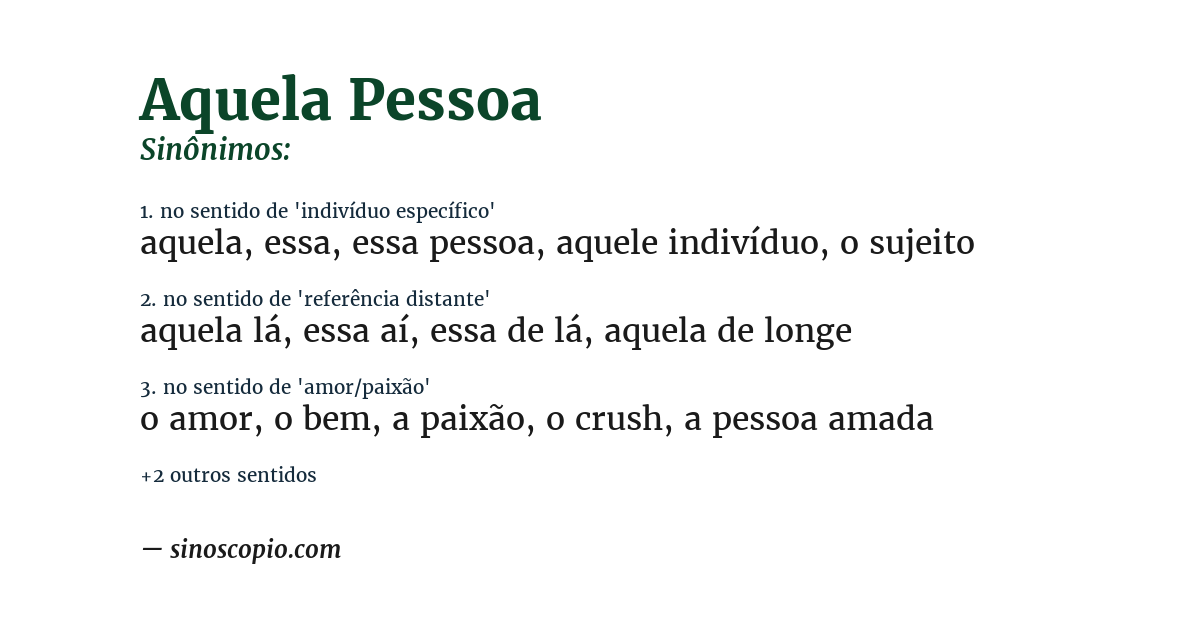 Sinônimo de aquela pessoa