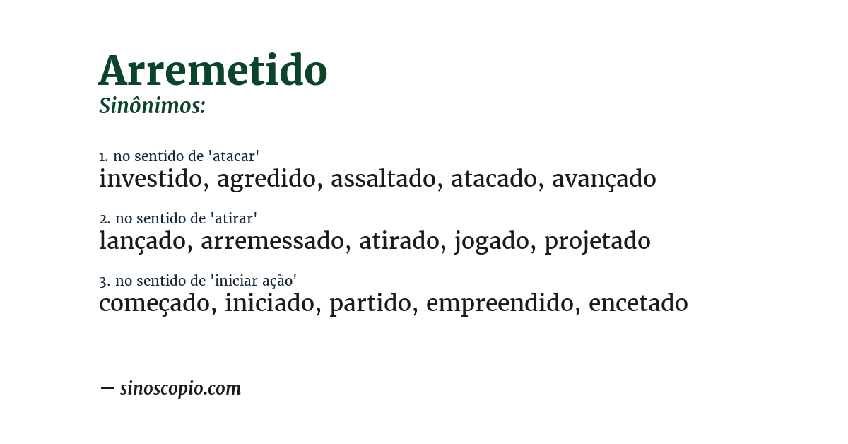 Sinônimo de arremetido