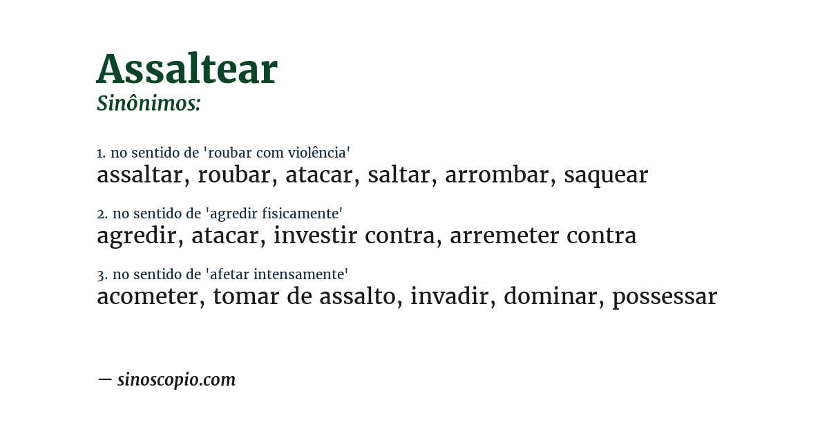 Sinônimo de assaltear
