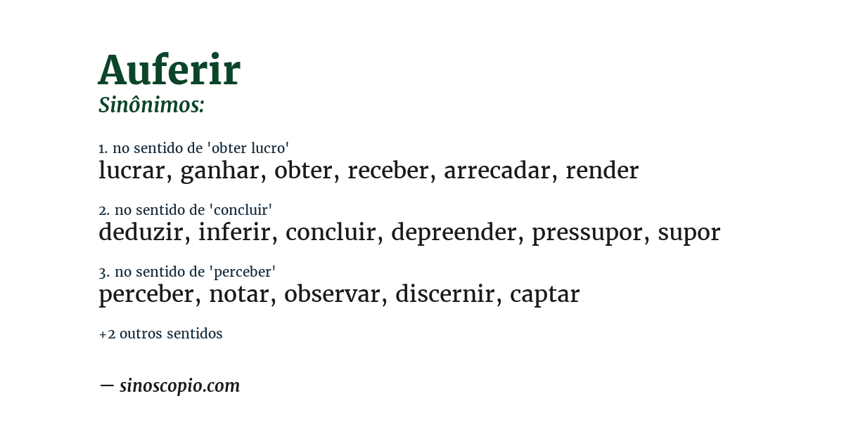 Sinônimo de auferir