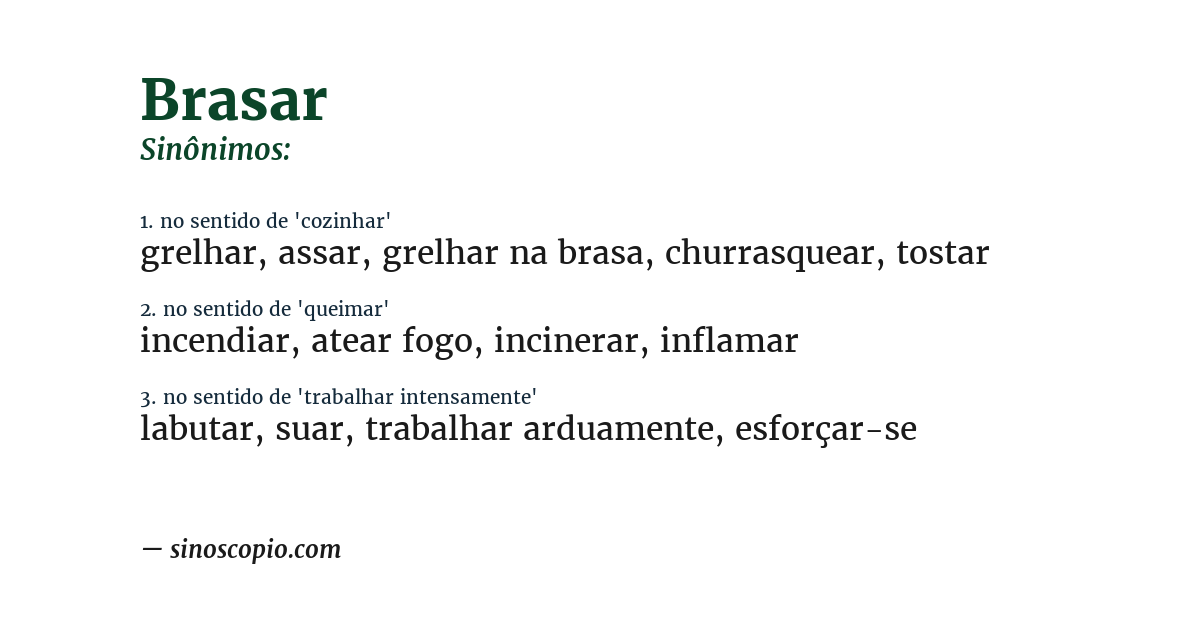 Sinônimo de brasar